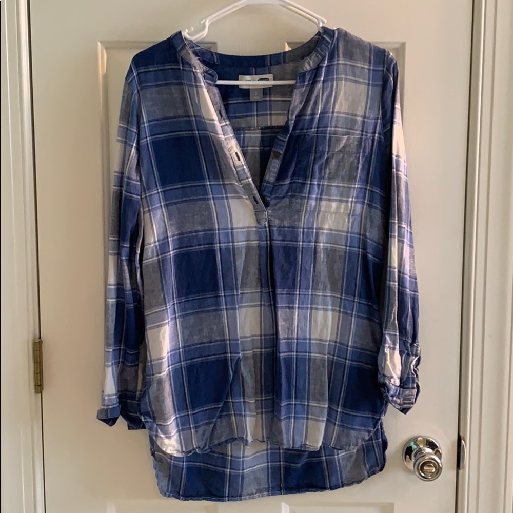Old Navy blue plaid tunic
